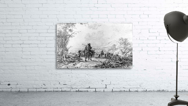 Herdsmen in landscape Wall Preview