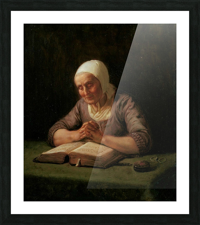 An old lady reading Picture Frame print