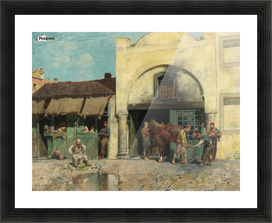 Oriental market Picture Frame print