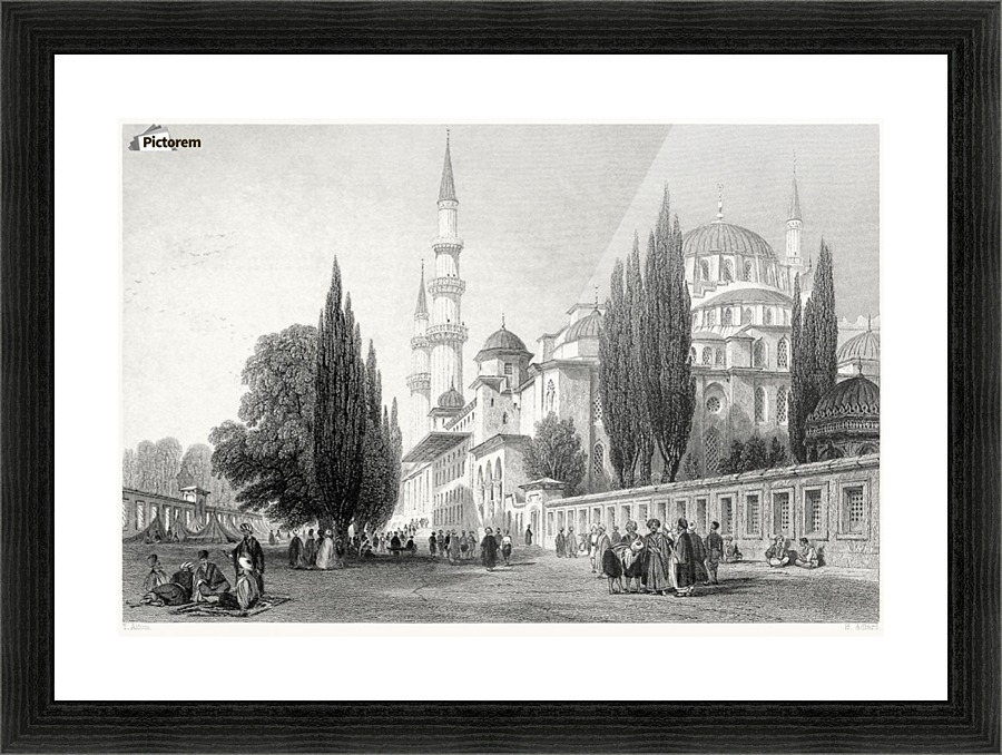 Outside mosque Picture Frame print