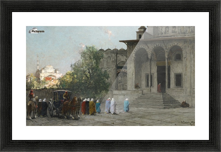 Entering mosque Picture Frame print