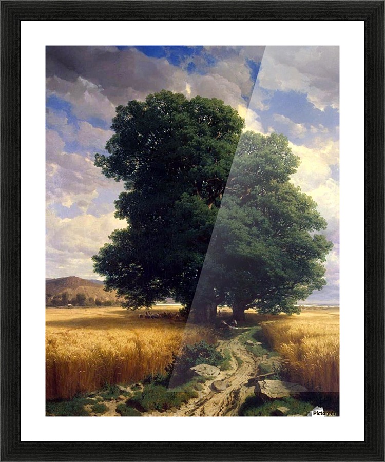 Landscape with Oaks Picture Frame print