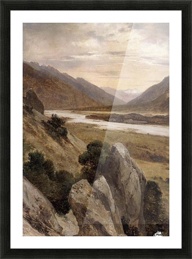 Mountainous Riverscape Picture Frame print