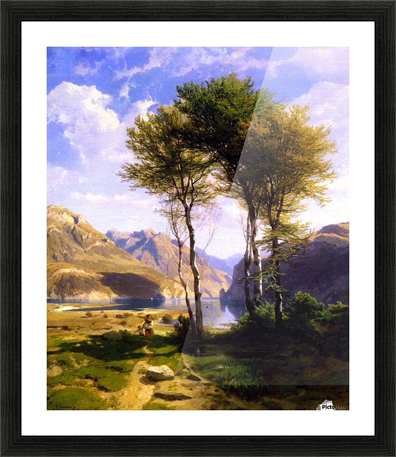 Landscape of two trees Picture Frame print