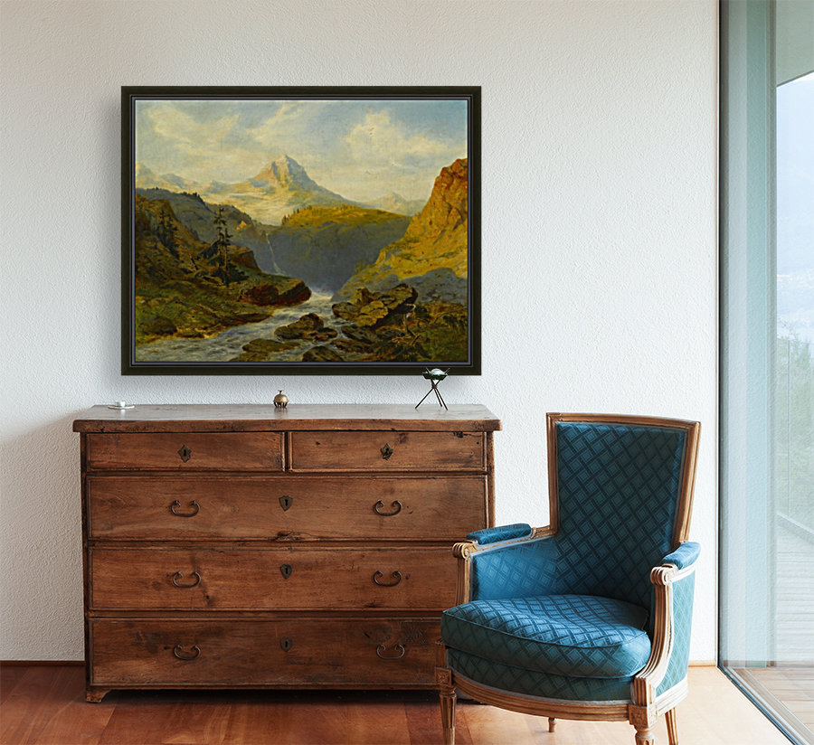 A River in the Alps Reproduction