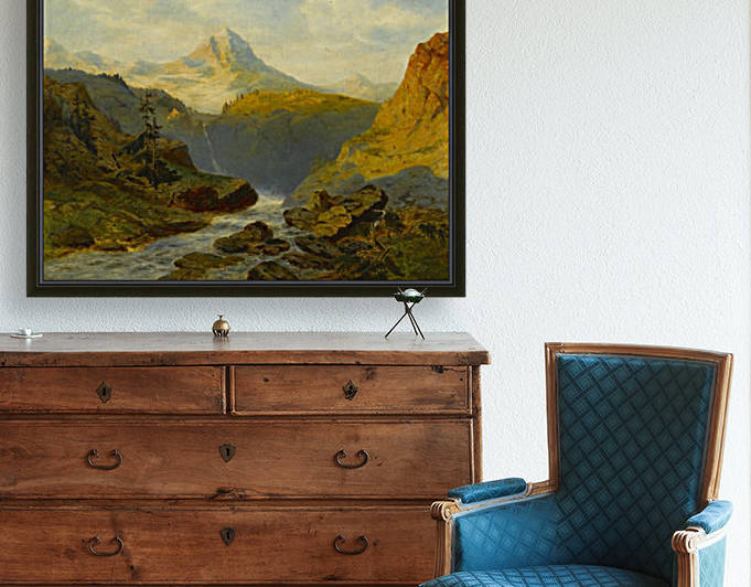 A River in the Alps Reproduction
