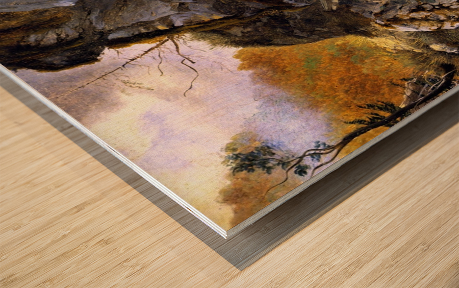 Landscape with cliffs Wood print