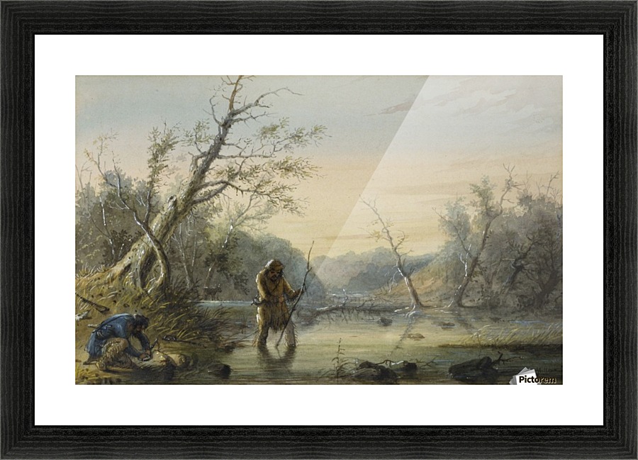 Trapping Beaver Picture Frame print