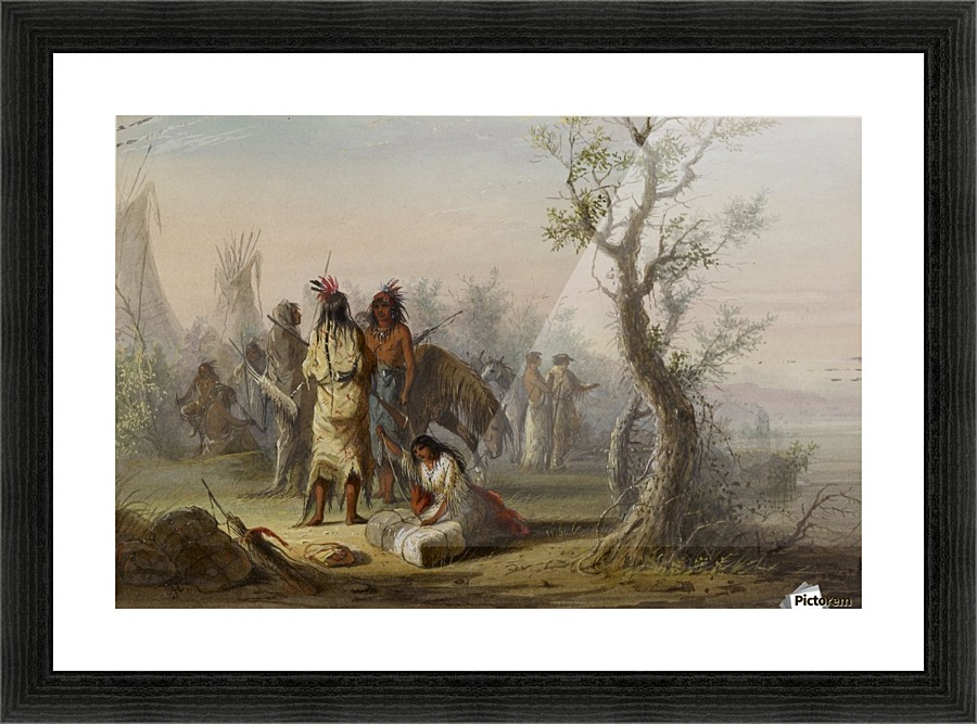 An Indian Camp Picture Frame print