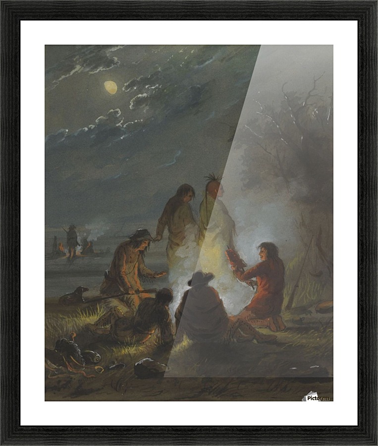 Camp Fire, Preparing the Evening Meal Picture Frame print