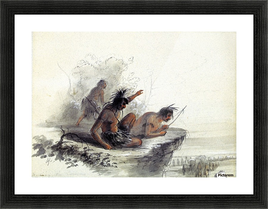 Watching the caravan Picture Frame print