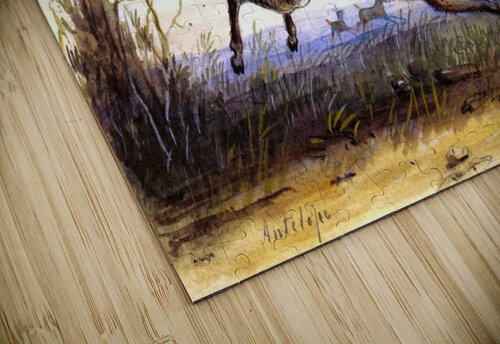 Antelope running Alfred Jacob Miller puzzle