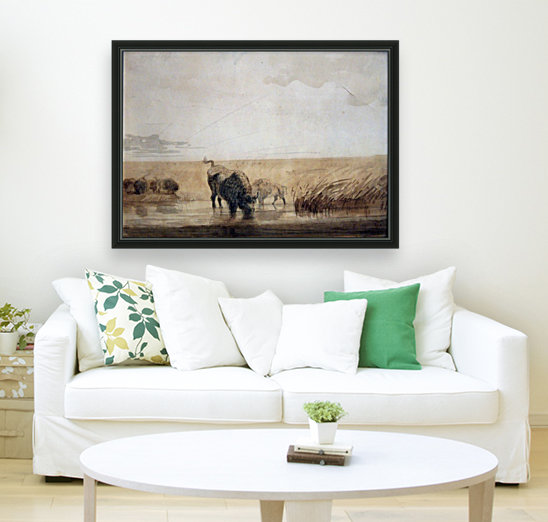 Buffalo watering Reproduction