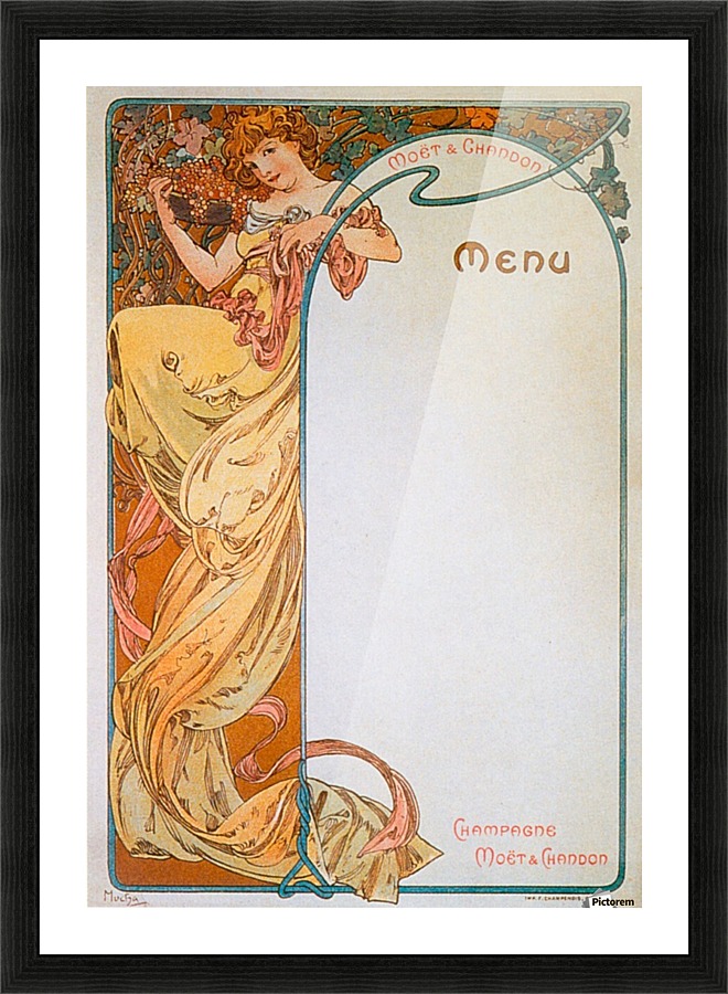 1899 Moet - Chandon menu Picture Frame print