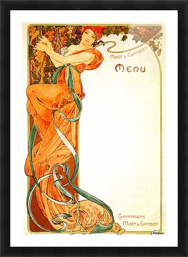 1899 Moet & Chandon menu Picture Frame print