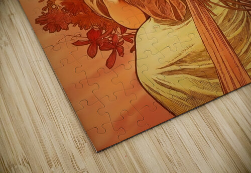 Lady with flowers Alphonse Mucha puzzle