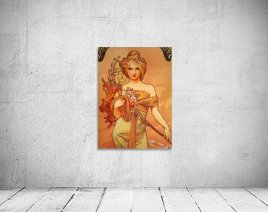 Lady with flowers Wall Preview