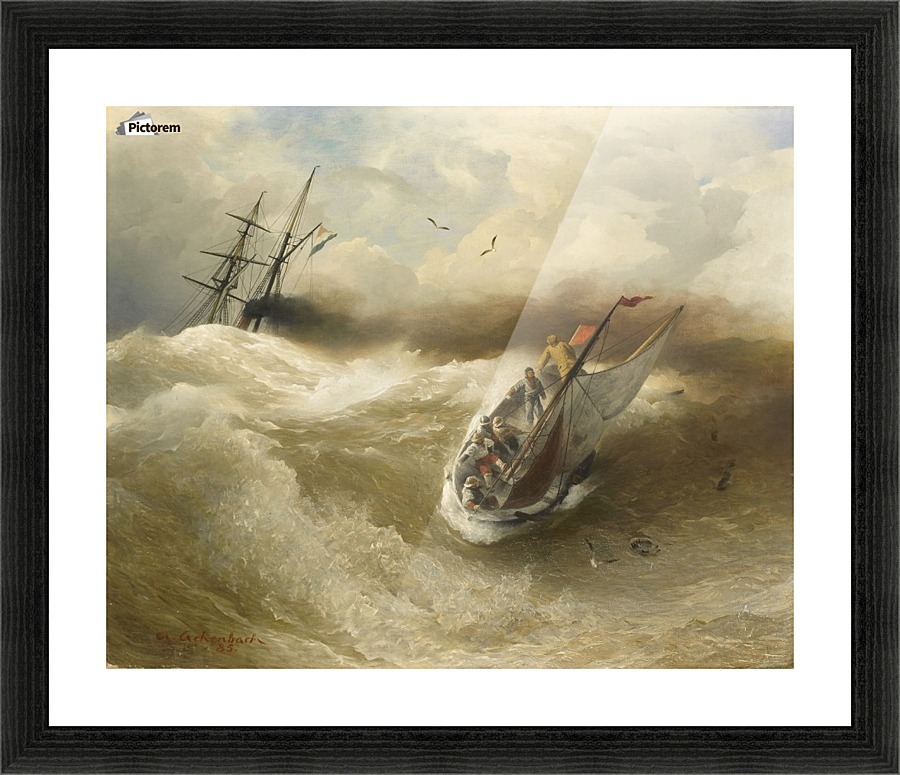 Boat in trouble Picture Frame print