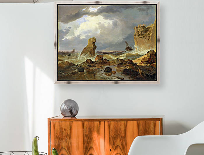 Surf on a Rocky Coast by Andreas Achenbach