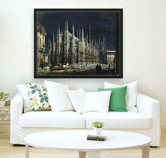Notturno di Piazza del Duomo a Milano by Angelo Inganni
