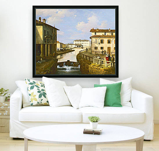 Il Naviglio dal ponte di San Marco by Angelo Inganni