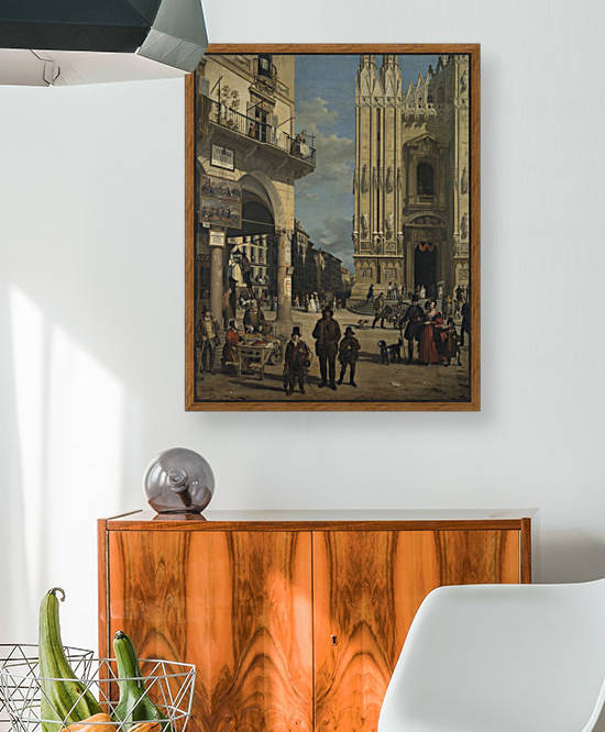 View of the Piazza del Duomo by Angelo Inganni