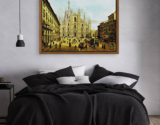 Piazza del Duomo di Milano, 1832 by Angelo Inganni