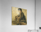 A young boy working Acrylic Print