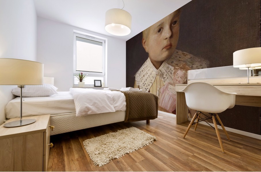 Kind mit Puppe Mural print