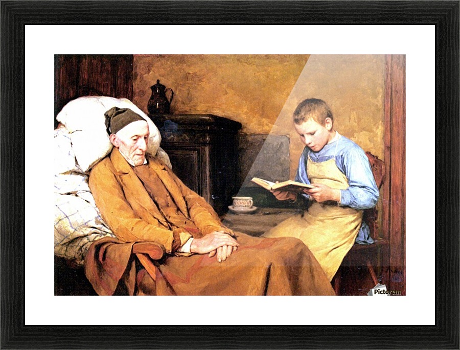 Grandfather's Devotion 1893 Picture Frame print