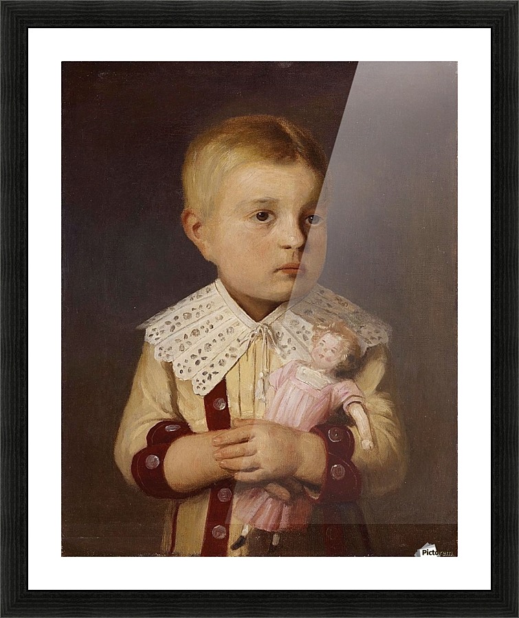 Kind mit Puppe Picture Frame print
