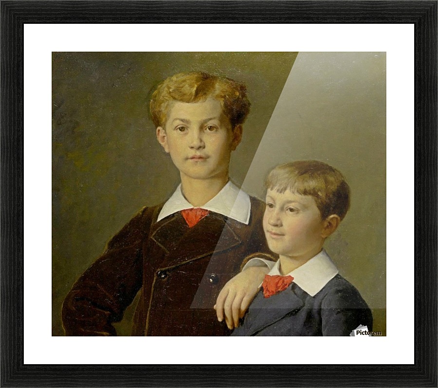 Two brothers portrait Picture Frame print