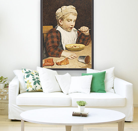 A young boy eating Reproduction