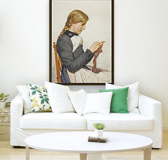 Strickendes Madchen Reproduction