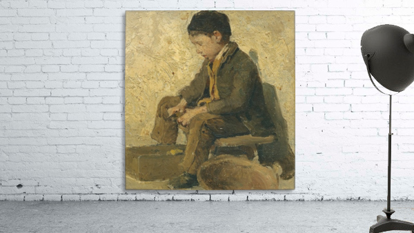 A young boy working Wall Preview