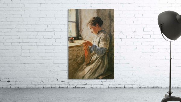 Knitting by the window Wall Preview