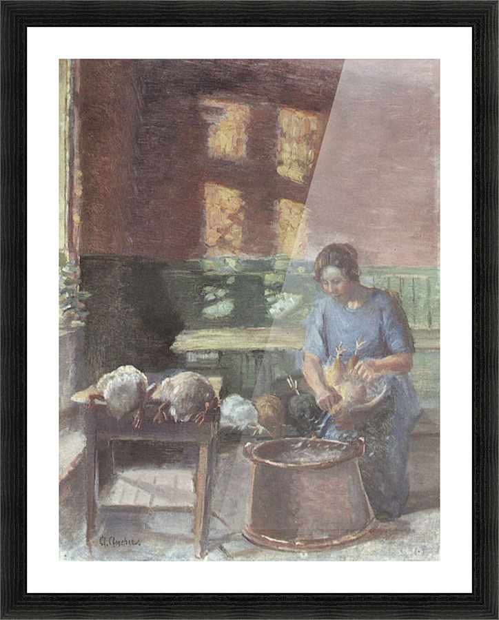With the chickens Picture Frame print