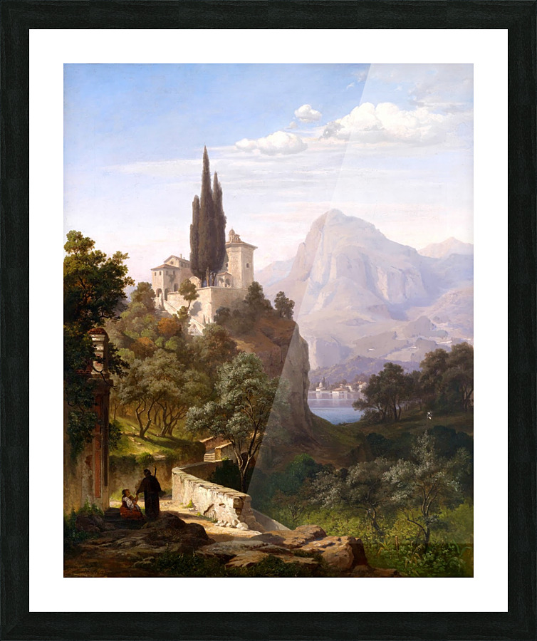 A distant castle Picture Frame print