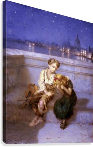 Comforitng a crying girl Canvas Print