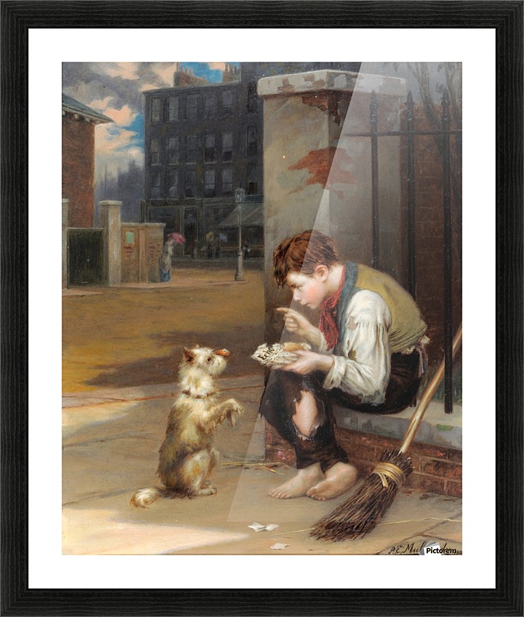 Training a small dog Picture Frame print