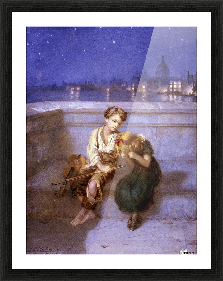 Comforitng a crying girl Picture Frame print