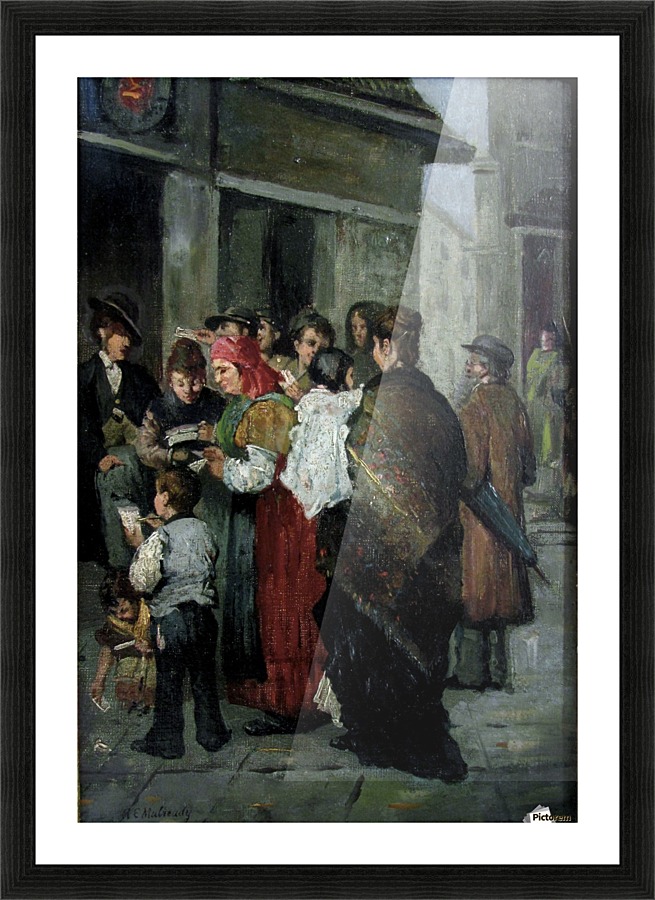 A crowded street Picture Frame print