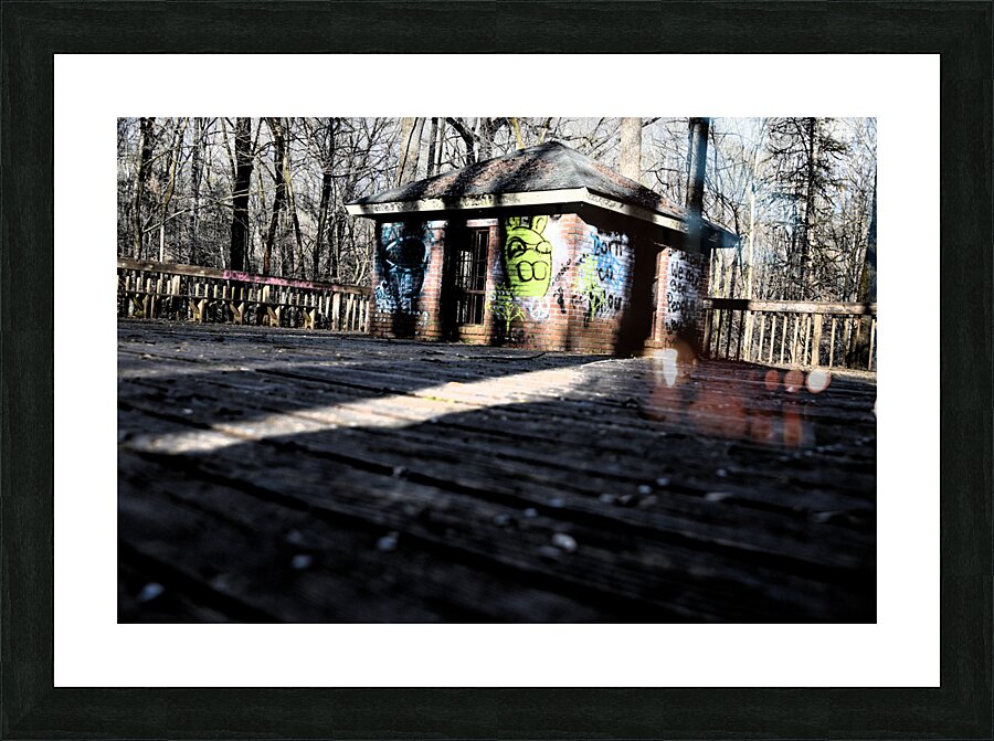 Graffitied Pumphouse Picture Frame print
