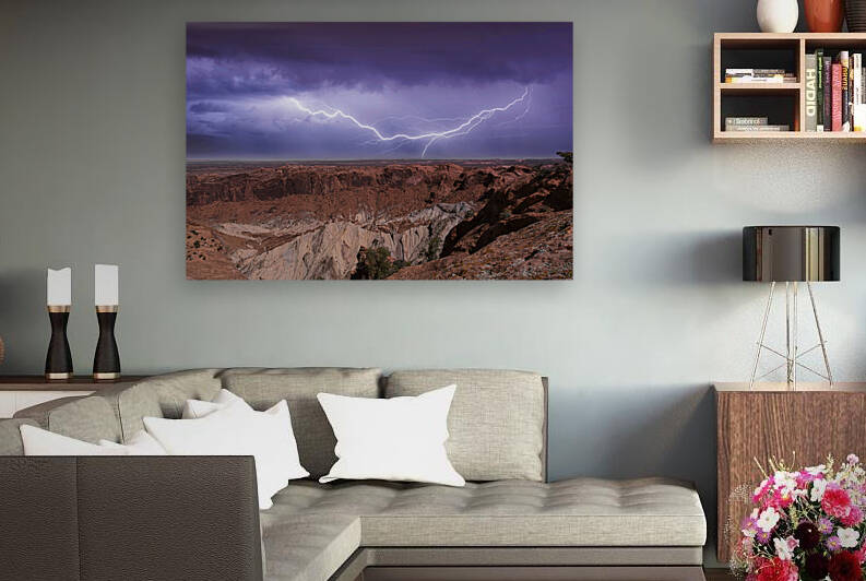 Lightning over Upheaval Dome by Derrick Cochran