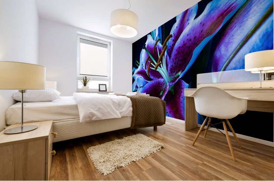 Neon Bloom Mural print