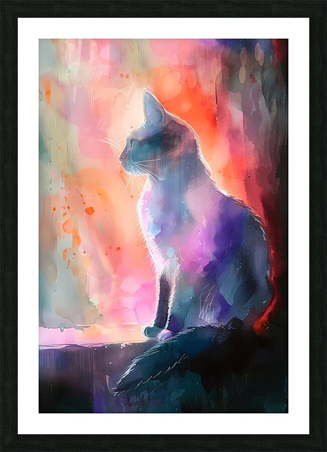 Watercolor kitty Picture Frame print