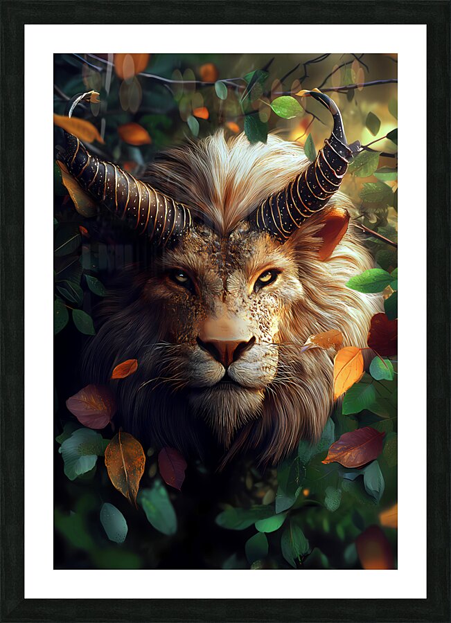 Demon Lion Picture Frame print