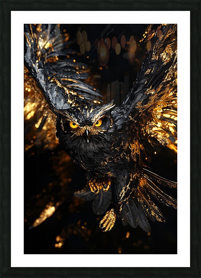 Golden Owl Picture Frame print