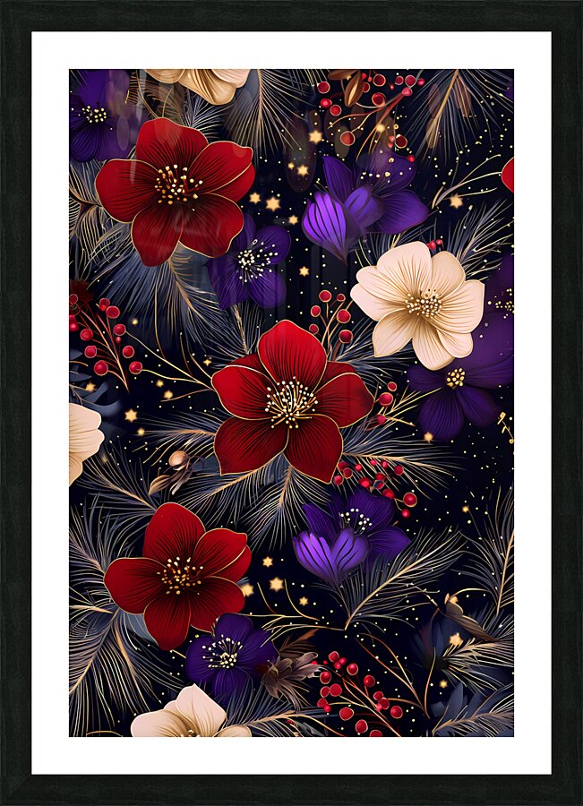 Christmas Flowers Picture Frame print