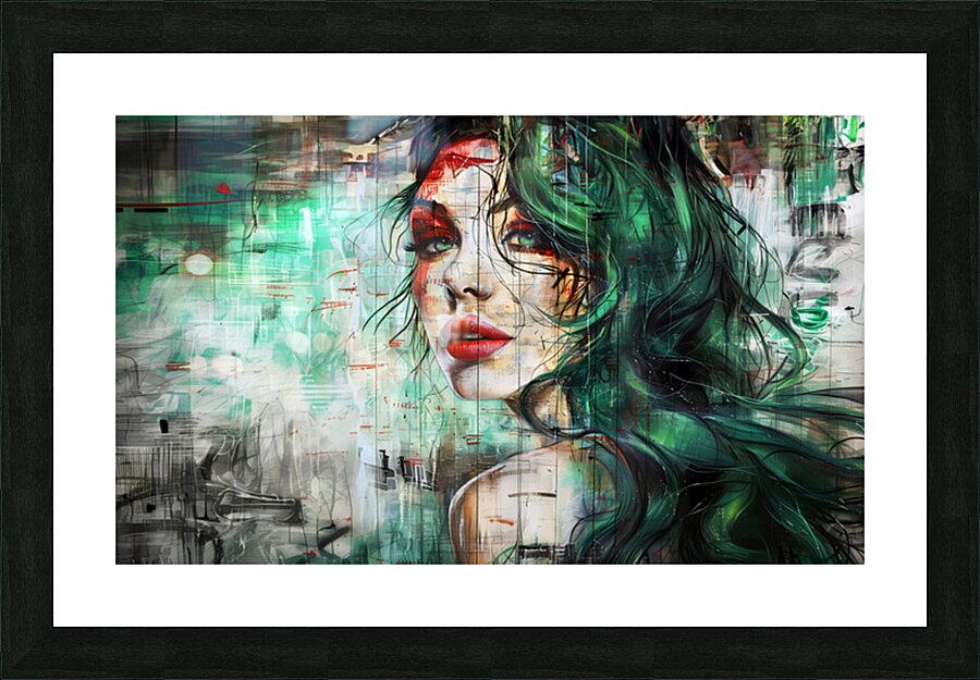 Green Lady Picture Frame print